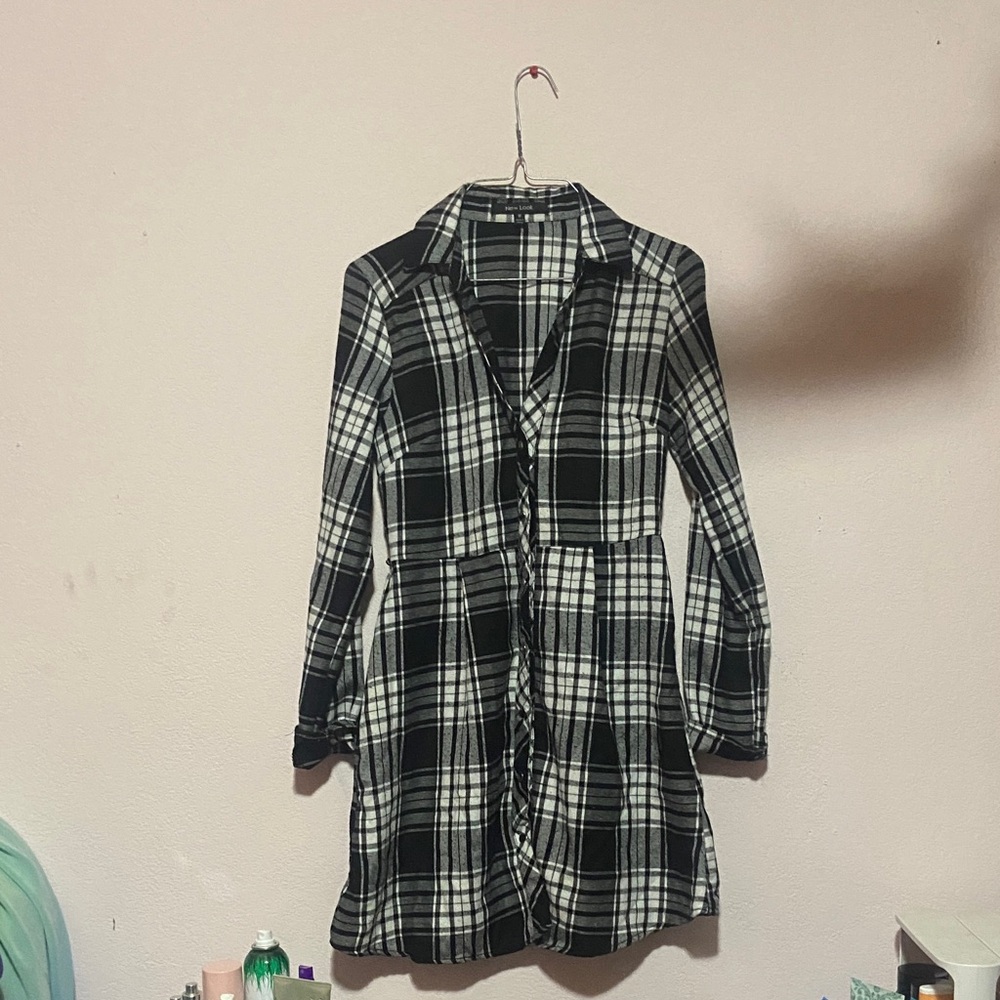 New Look Black and White Checkered Kids Dress